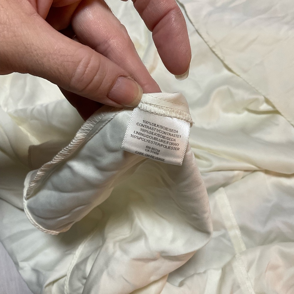 BCBGMaxAzria Cream and Black Strapless Silk Dress - Picture 11 of 13